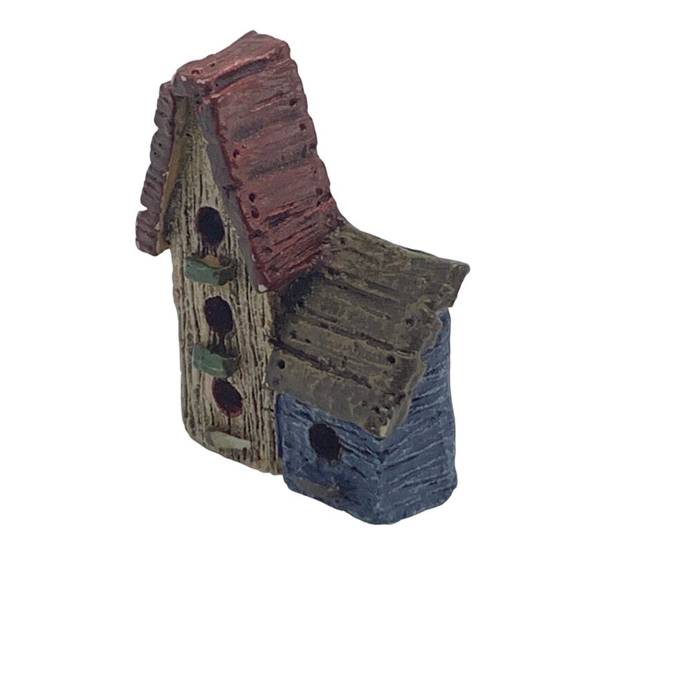 Blue & White Double Bird House Collectible Lapel Pin vintage style